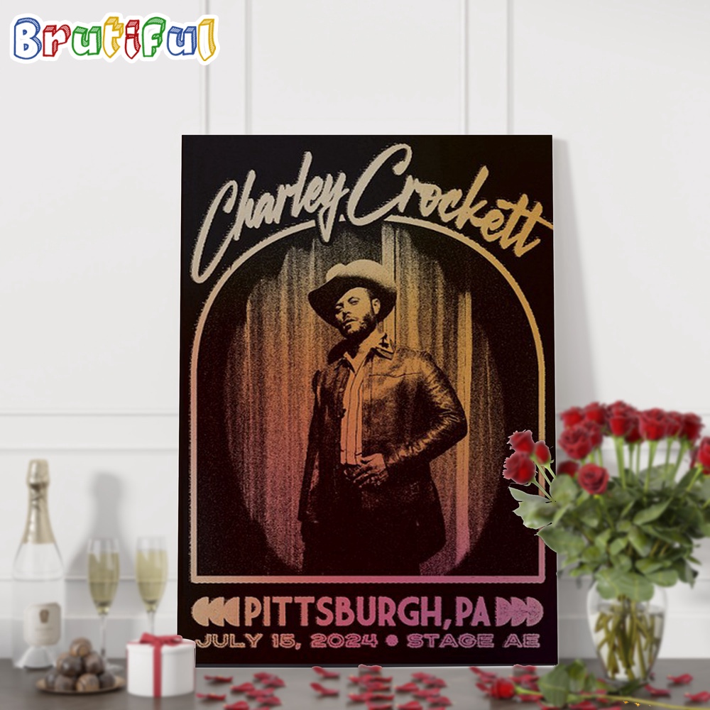 Charley Crockett July 15 2024 Pittsburgh at Stage AE Tour Wall Art Poster Canvas