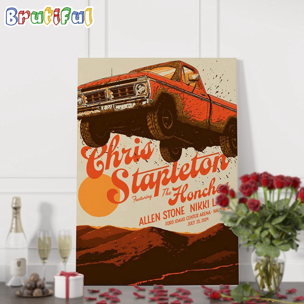 Chris Stapleton July 25 2024 Ford Idaho Center Arena Nampa ID Concert Wall Art Poster Canvas