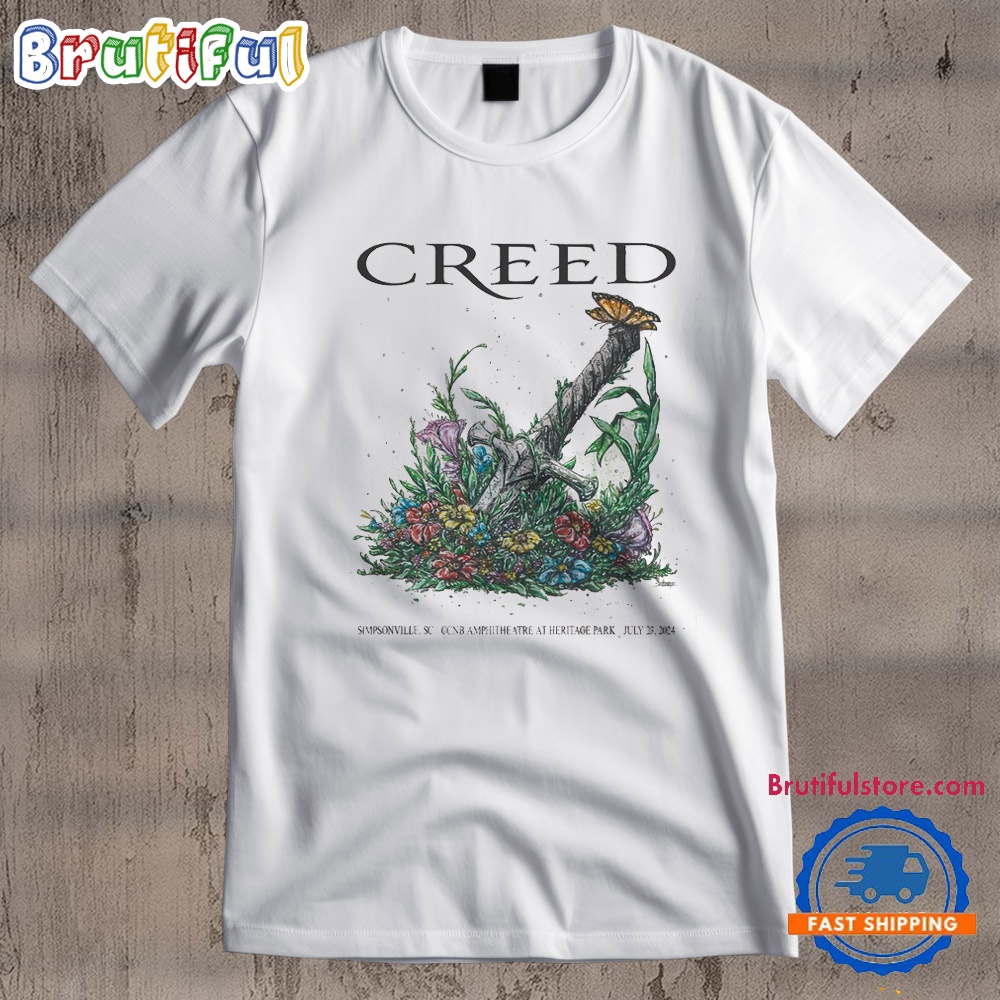 Creed July 23 2024 CCNB Amphitheatre at Heritage Park Tour T Shirt