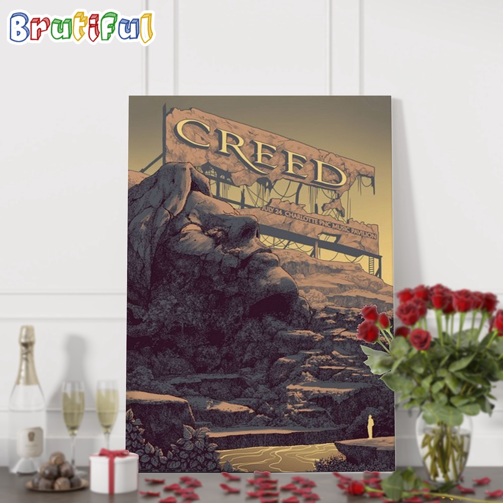 Creed July 24 2024 PNC Music Pavilion in Charlotte NC Wall Art Poster Canvas