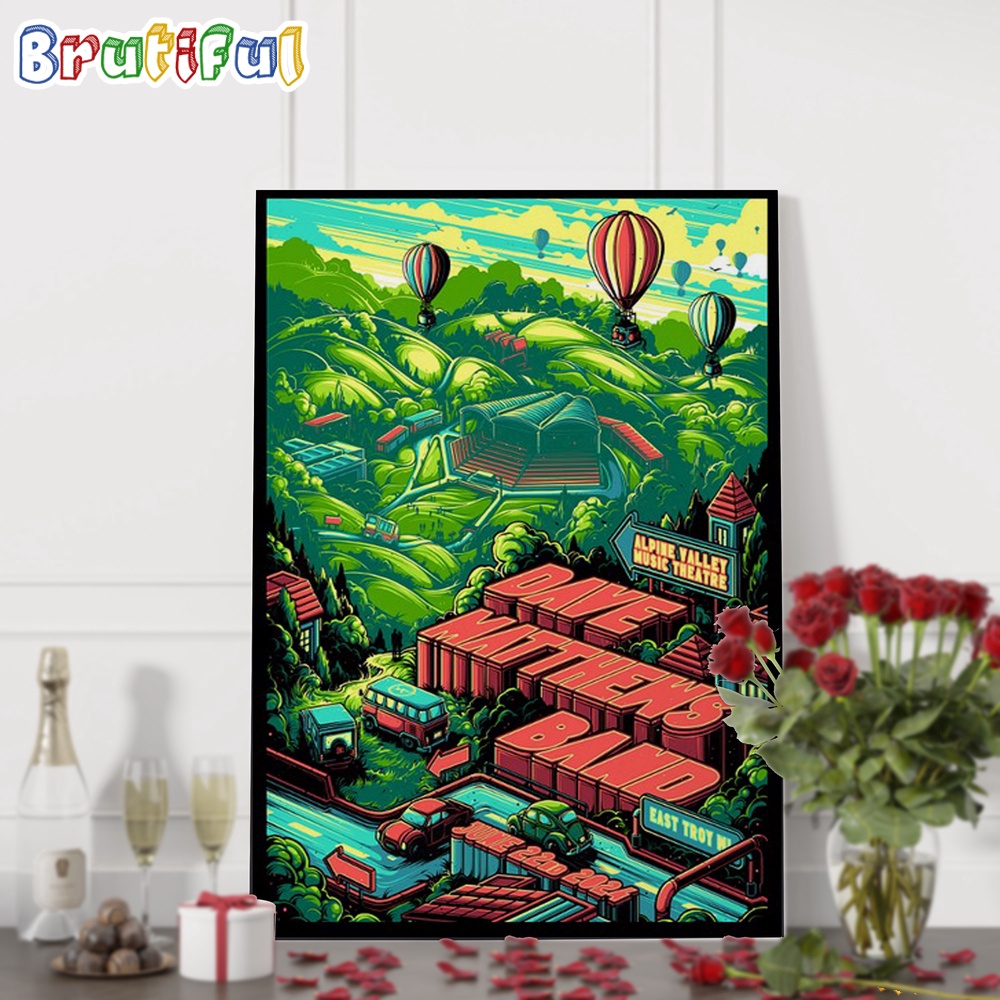 Dave Matthews Band June 30 2024 Alpine Valley Music Theatre East Troy WI Tour Wall Art Poster Canvas