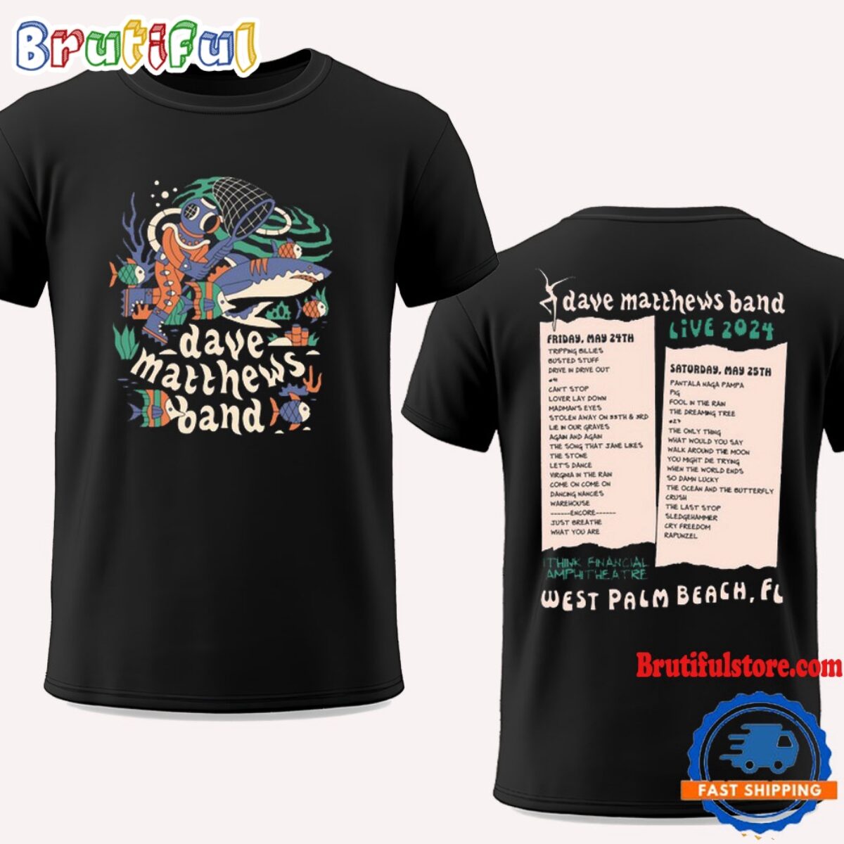 Dave Matthews Band West Palm Beach FL 2024 T Shirt