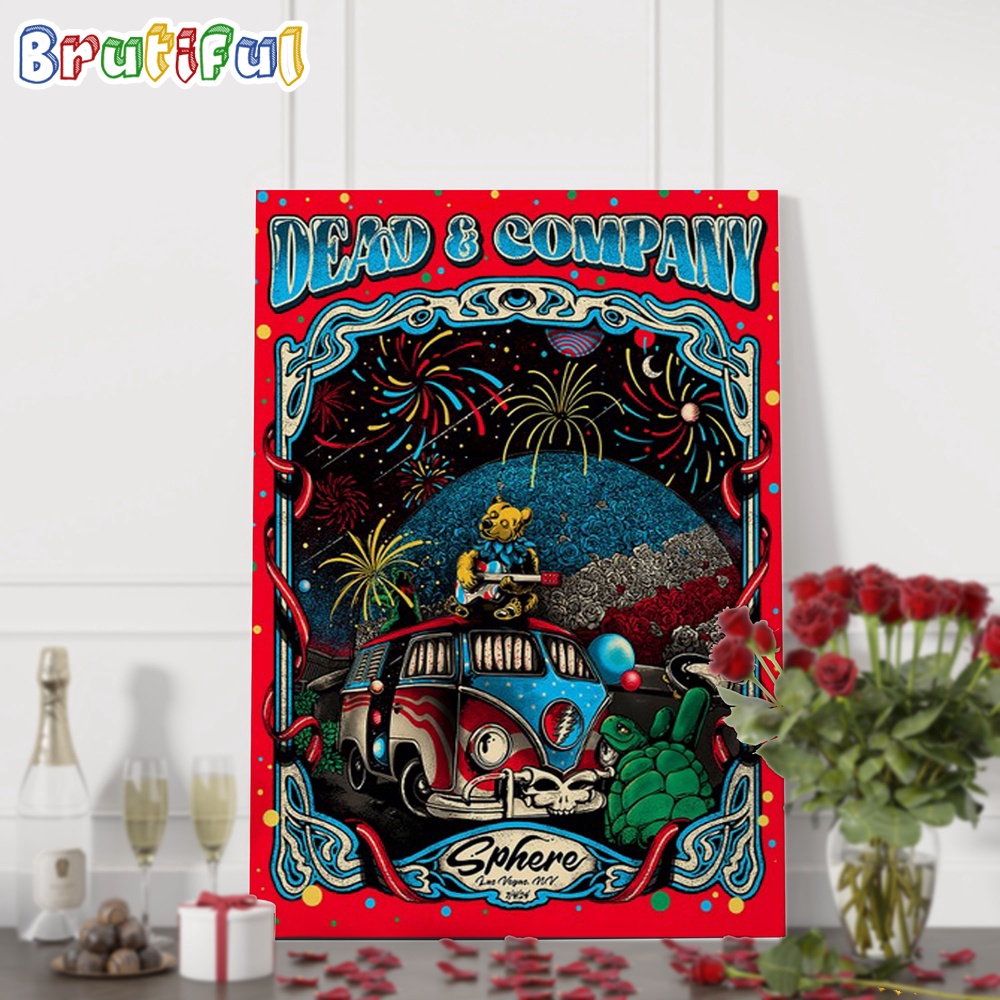 Dead And Company July 4 2024 Las Vegas Sphere NV Tour Wall Art Poster Canvas