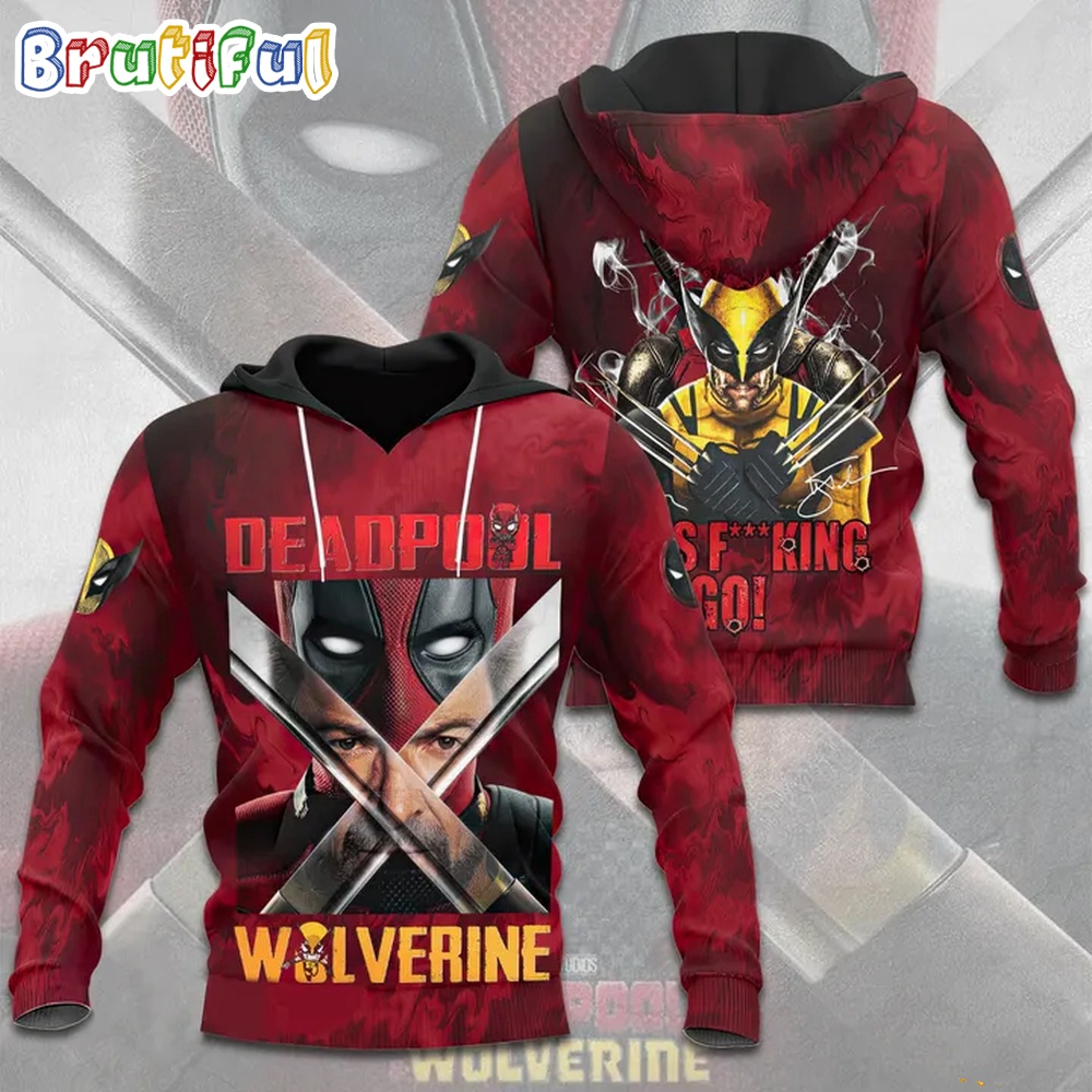Deadpool And Wolverine Movies All OVer Print Hoodie