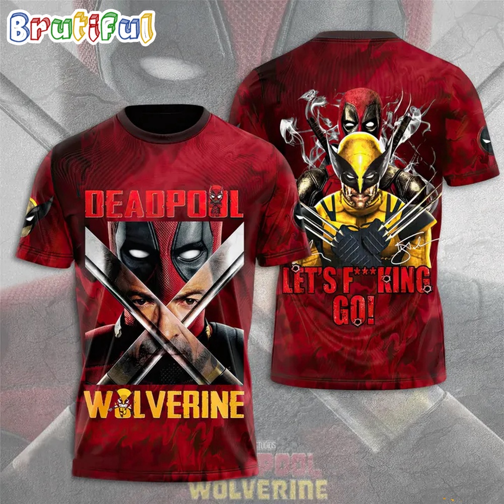 Deadpool And Wolverine Movies All OVer Print T Shirt