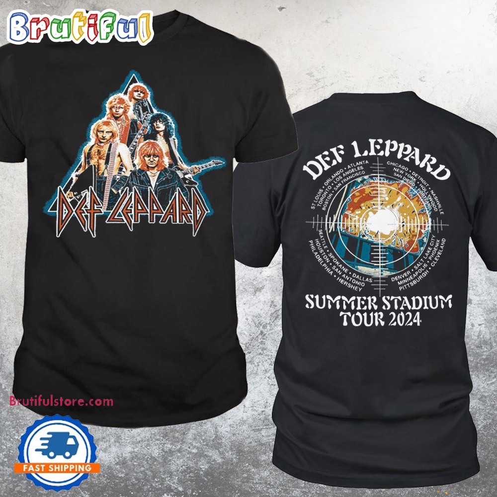 Def Leppard Vintage Summer Stadium Tour 2024 Music Fans Gift T Shirt