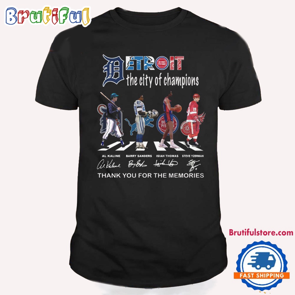 Detroit Sport Team Graphics Signature The City Of Champions T Shirt
