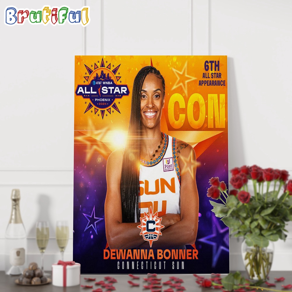 Dewanna Bonner Of The Connecticut Sun 2024 WNBA All Star Phoenix Wall Art Poster Canvas