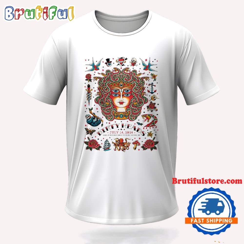 Dirty Heads July 14 2024 Bank of New Hampshire Pavilion Gilford NH Tour T Shirt
