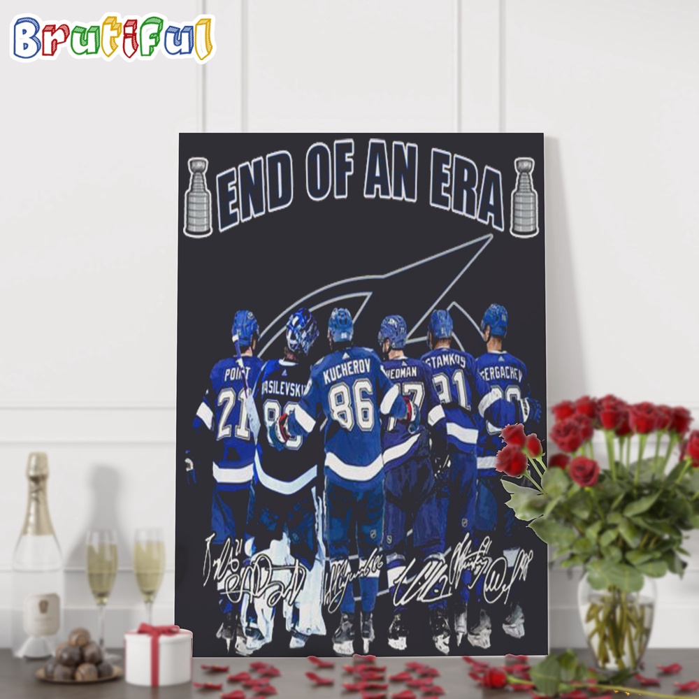 End Of An Era Tampa Bay Lightning Hockey Team Player Signature Wall Art Poster Canvas