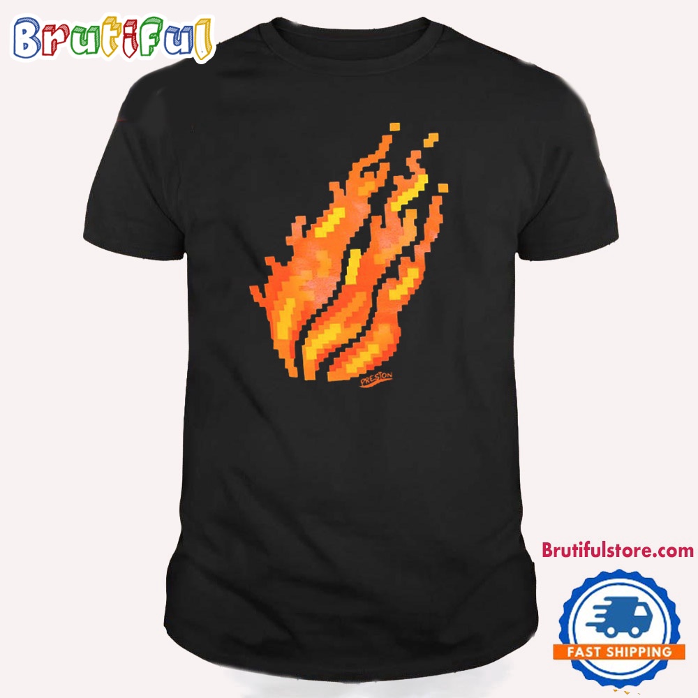 Fire Pixel Flame Shirt 2024 T Shirt