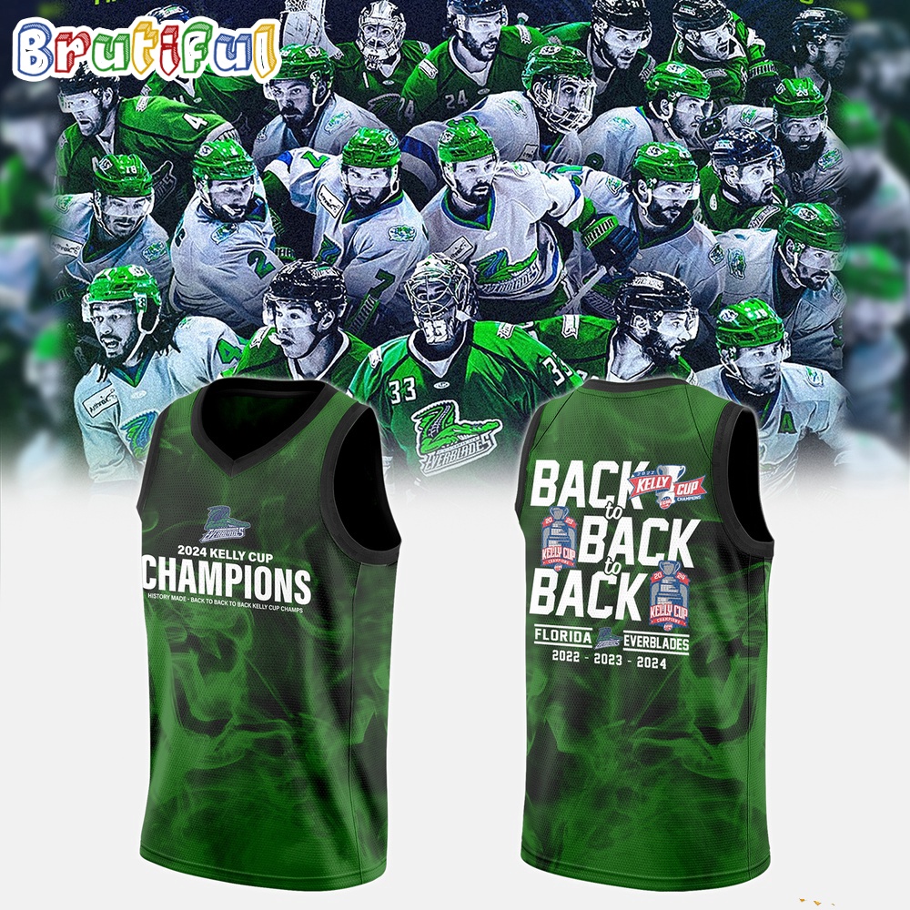 Florida Everblades 2024 Kelly Cup Champions Jersey