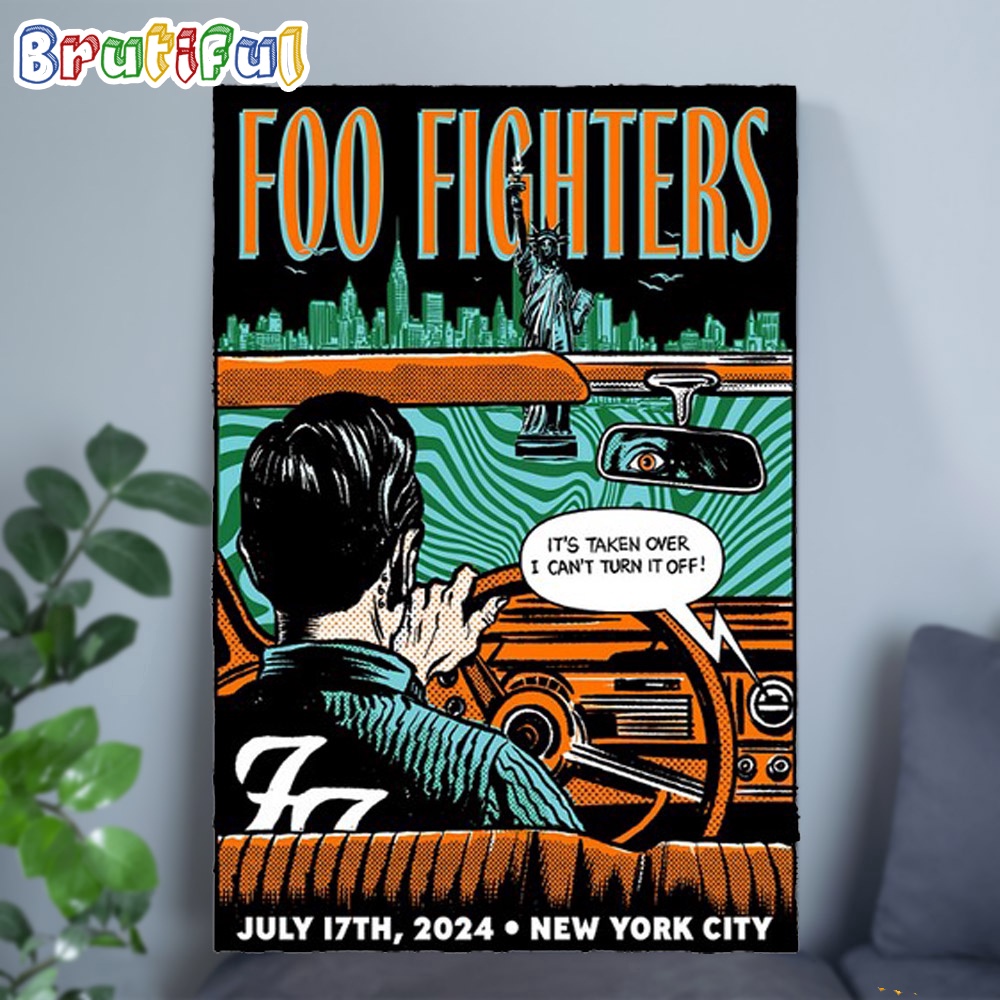 Foo Fighters July 17 2024 Tour Citi Field New York NY US Wall Art Poster Canvas
