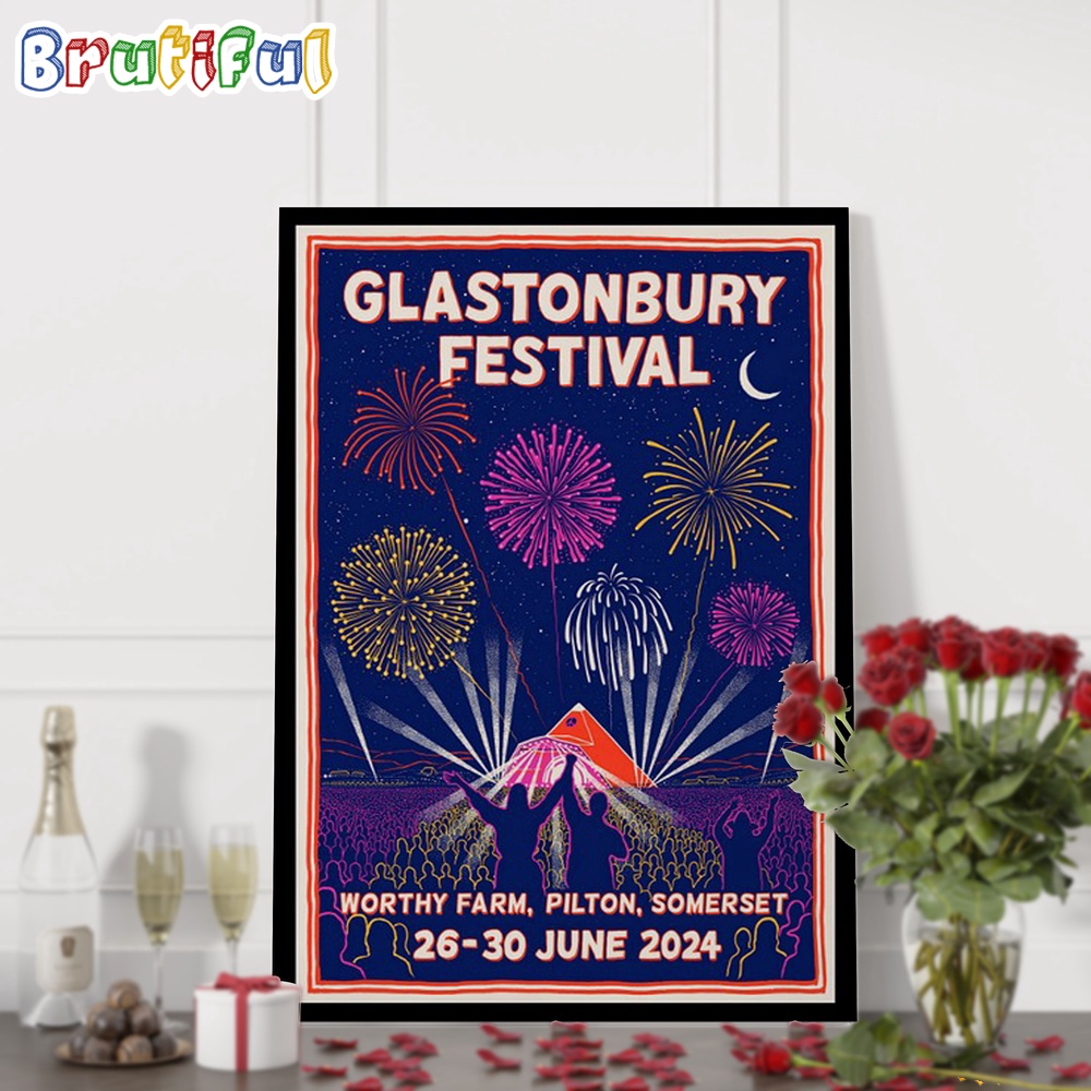 Glastonbury Festival June 26 30 2024 Worthy Farm Pilton Somerset Tour Wall Art Poster Canvas