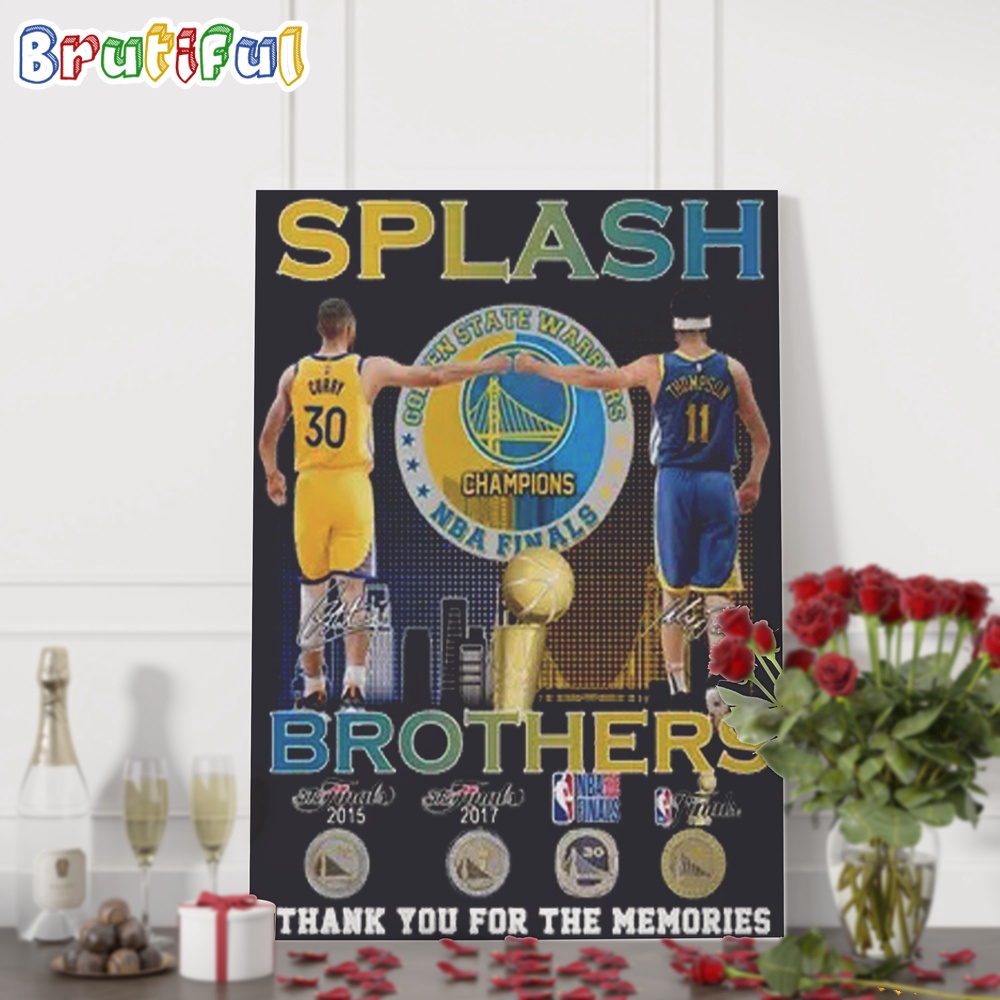 Golden State Warriors Splash Brothers Thank You For The Memories Wall Art Poster Canvas