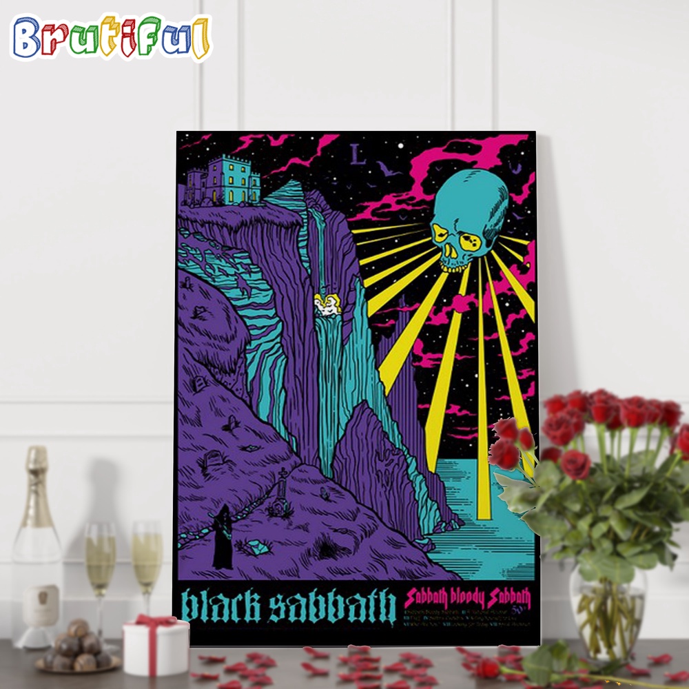 Happy 50th To Black Sabbath July 24 2024 Commemorate The Classic 1973 Album Wall Art Poster Canvas 1