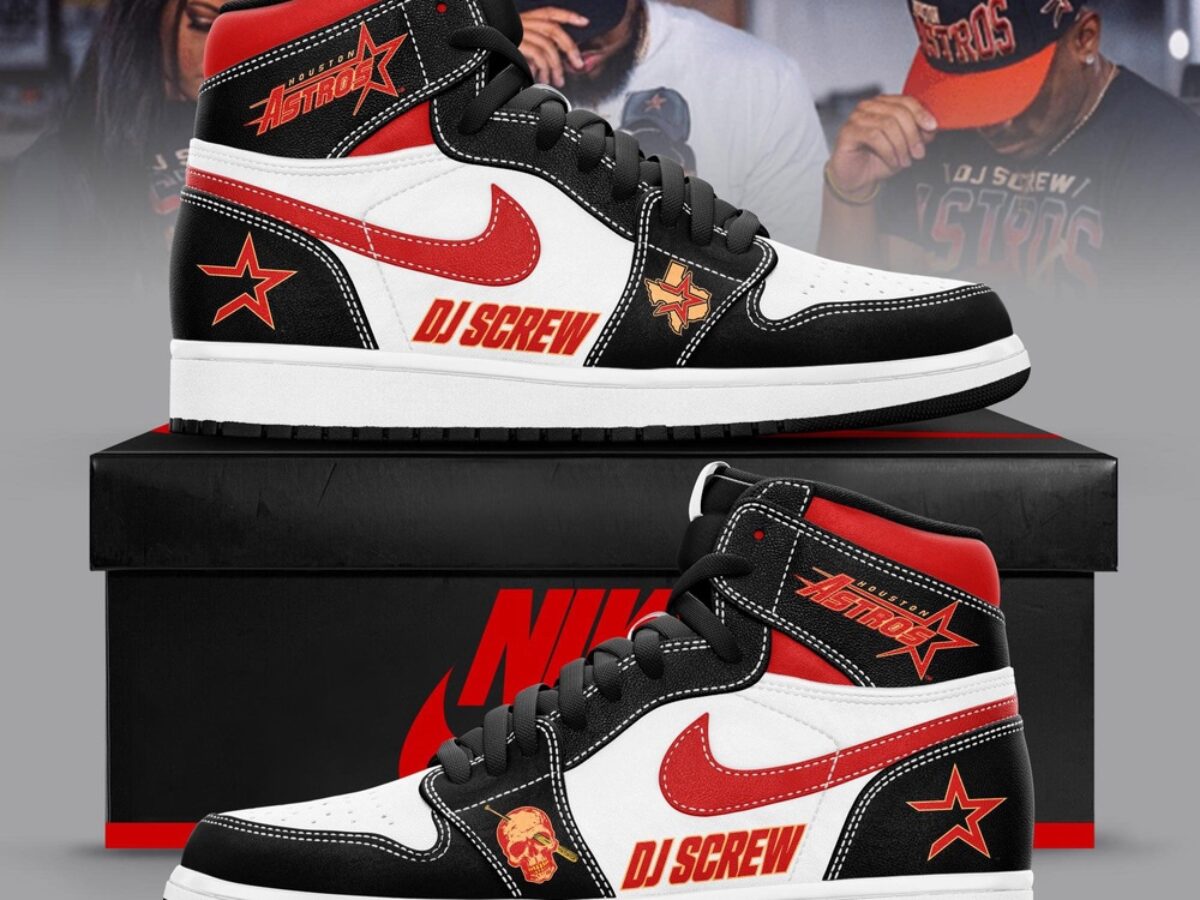 Houston Astros Baseball x Dj Screw Merch 2024 Air Jordan 1 Hightop
