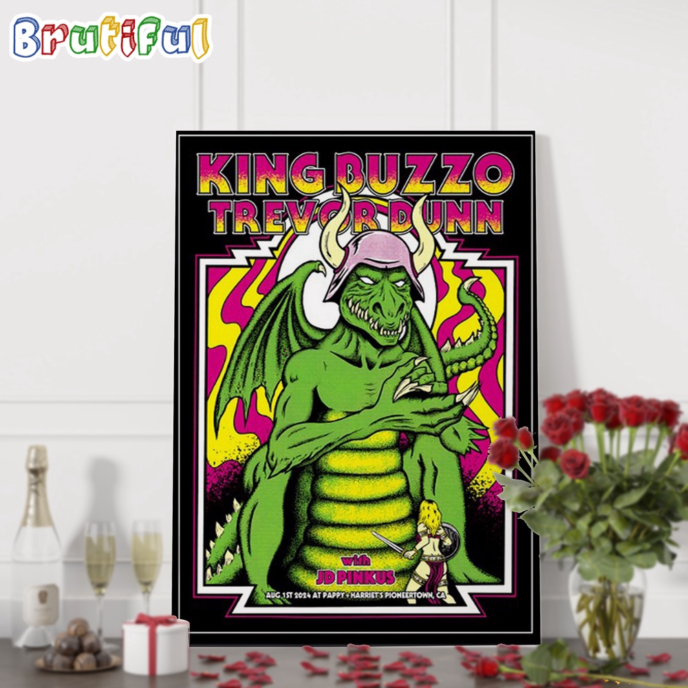 King Buzzo Trevor Dunn Aug 1 2024 Pappy And Harriets Pioneertown CA Tour Wall Art Poster Canvas