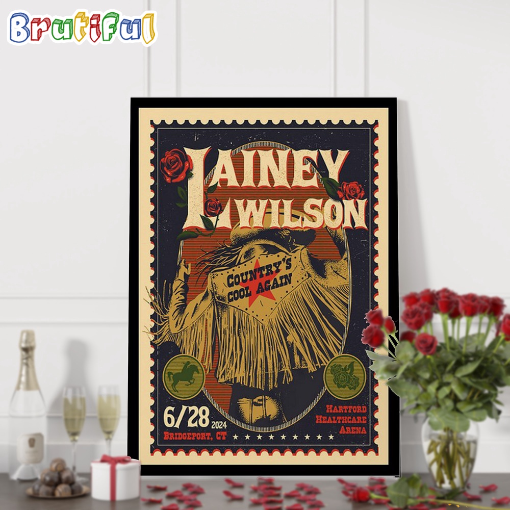 Lainey Wilson June 28 2024 Hartford Healthcare Arena Bridgeport CT Wall Art Poster Canvas