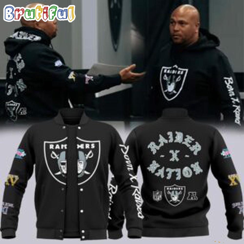 Las Vegas Raiders NFL 2024 Born x Raised Baseball Jacket