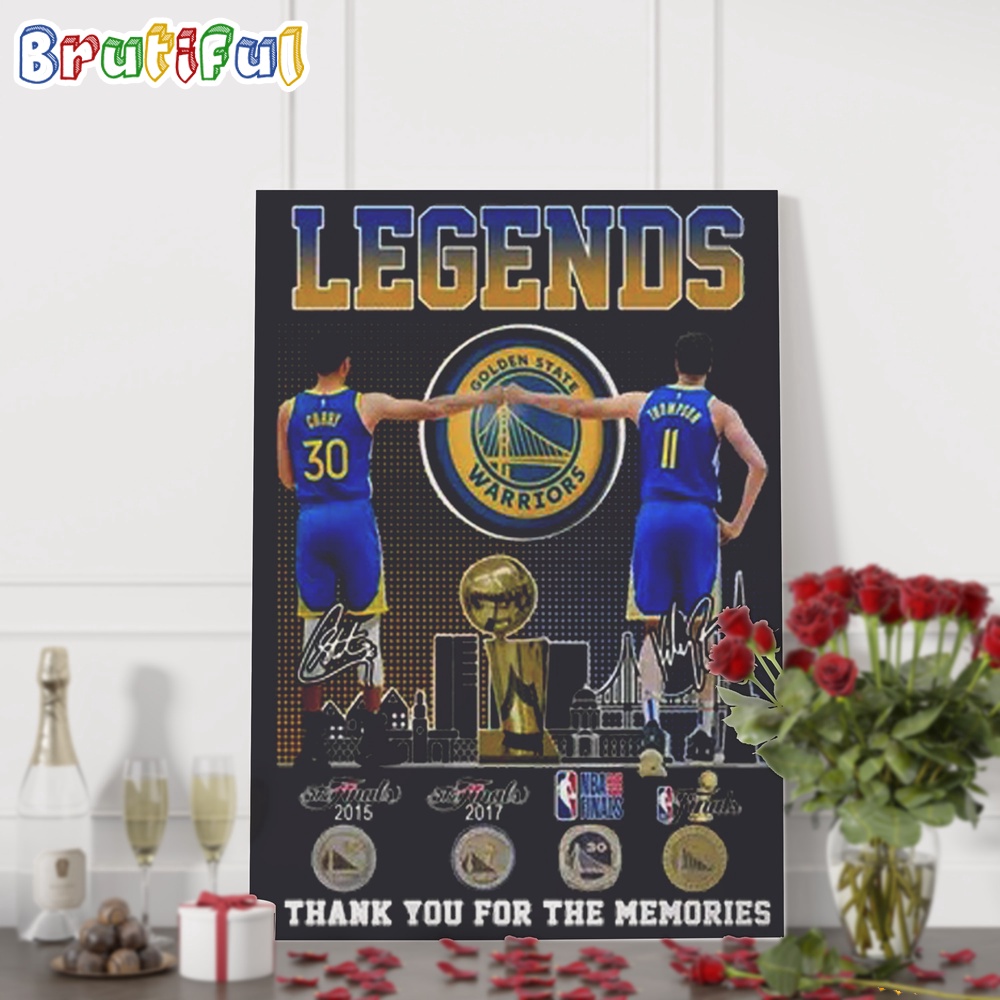Legends Golden State Warriors Thank You For The Memories Signature Wall Art Poster Canvas