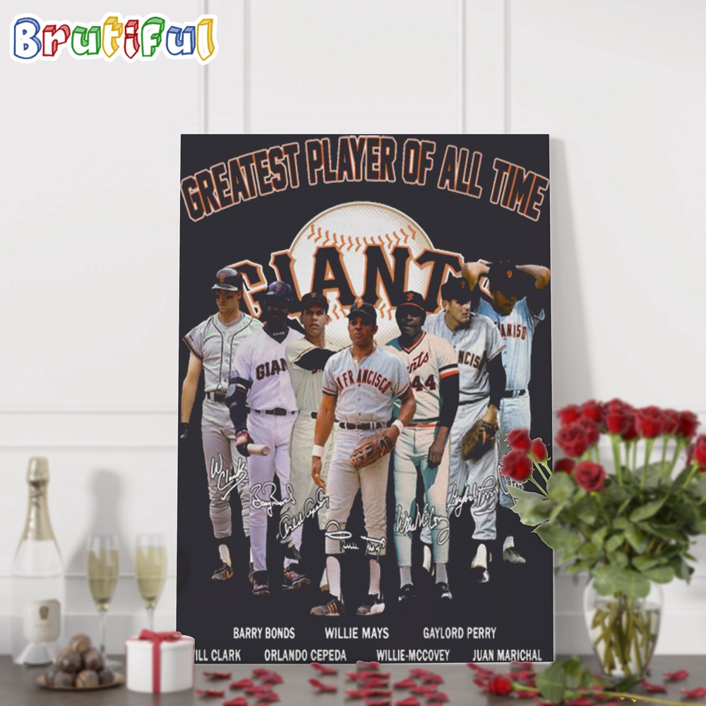MLB San Francisco Giants Geatest Player Of All Time 2024 Signature Wall Art Poster Canvas