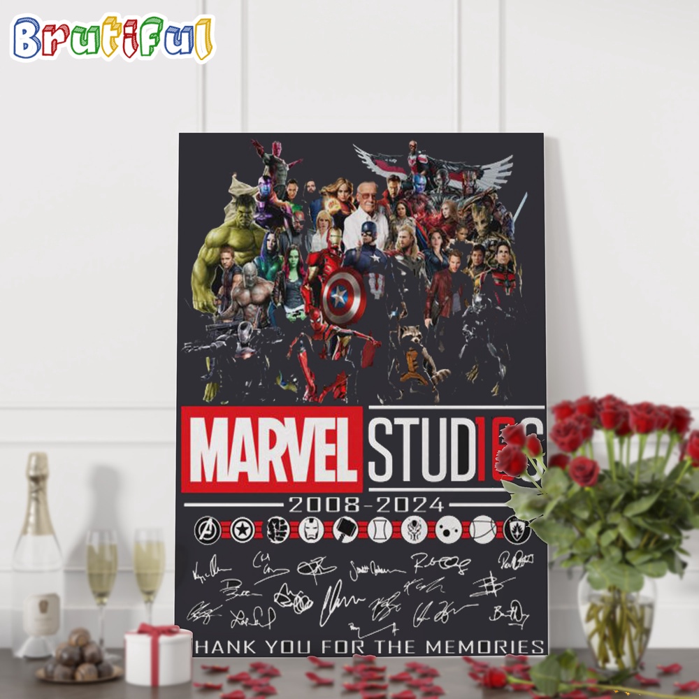 Marvel Stud16s 2008 2024 Thank You For The Memories Signature Wall Art Poster Canvas