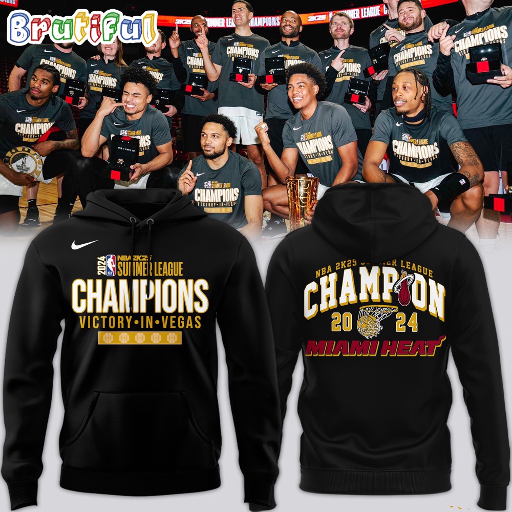 Miami Heat 2k25 Summer League Champions Victory In Vegas Hoodie