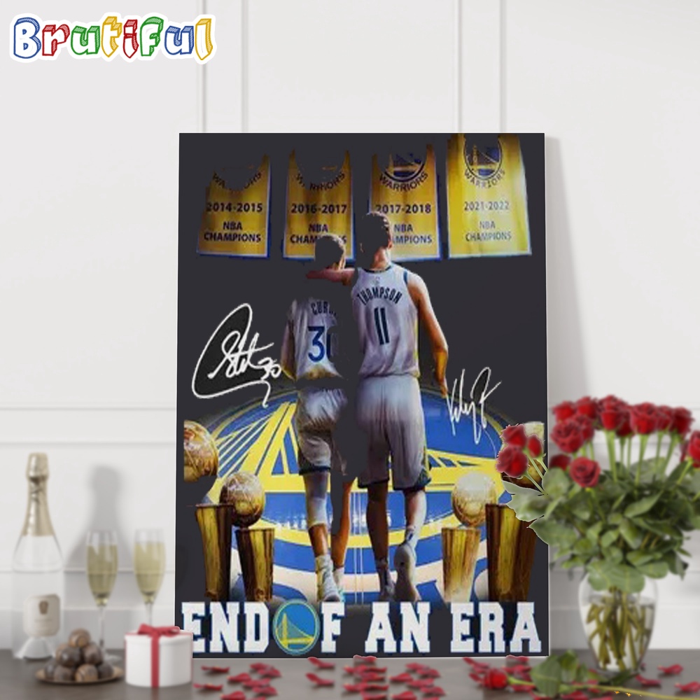 NBA Golden State Warriors Stephen Curry And Klay Thompson Basketball Wall Art Poster Canvas