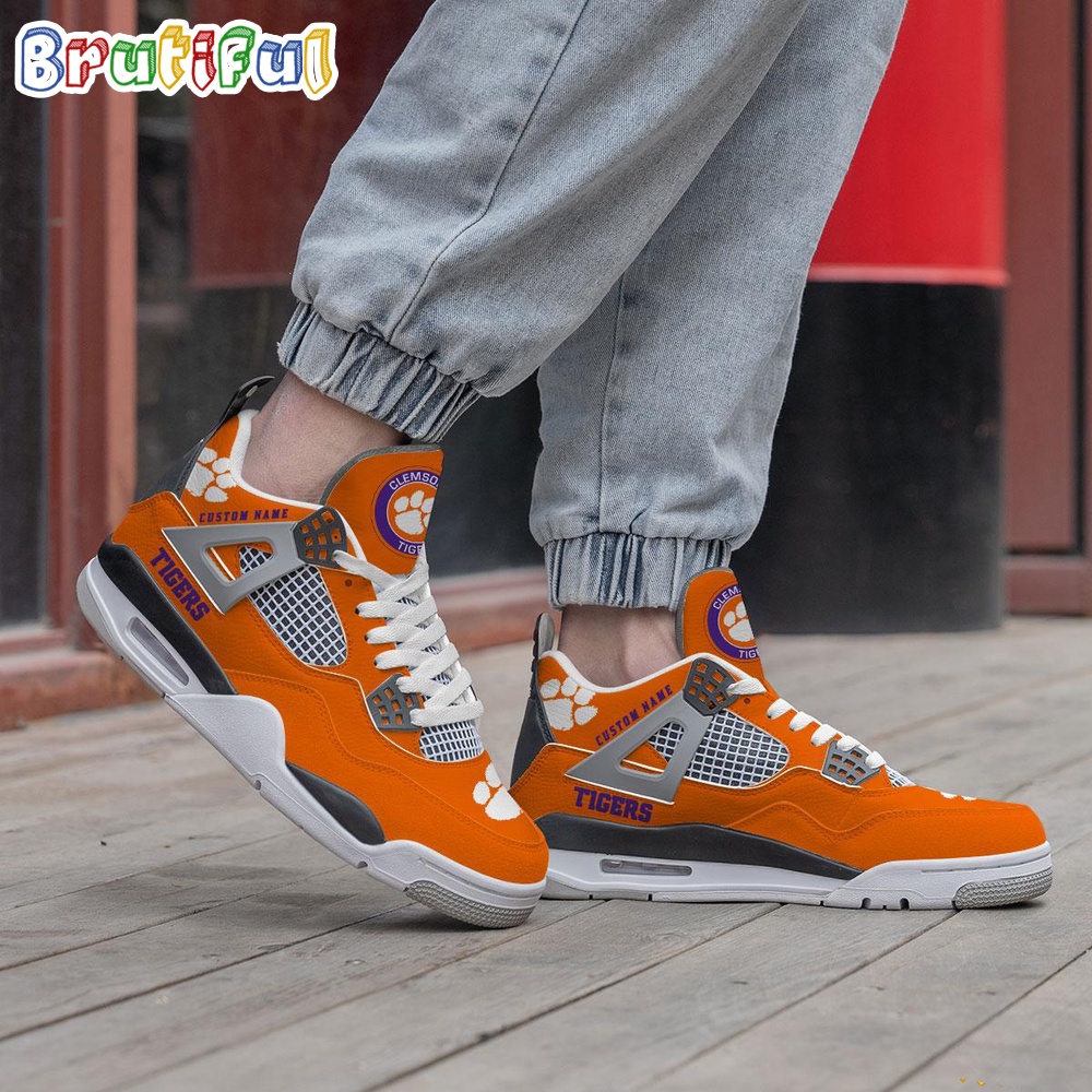 NCAA Clemson Tigers Sport Team Air Jordan 4 Shoes Personalized AJ4 Sneaker 2