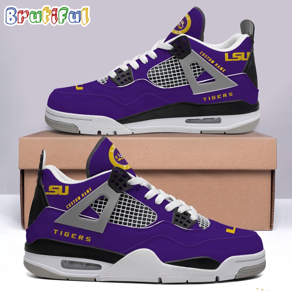 NCAA LSU Tigers Sport Team Air Jordan 4 Shoes Personalized AJ4 Sneaker 1