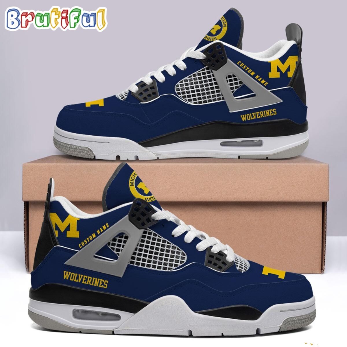 NCAA Michigan Wolverines Sport Team Air Jordan 4 Shoes