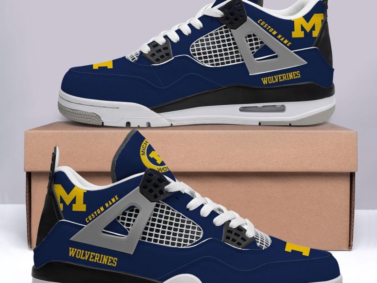 NCAA Michigan Wolverines Sport Team Air Jordan 4 Shoes 