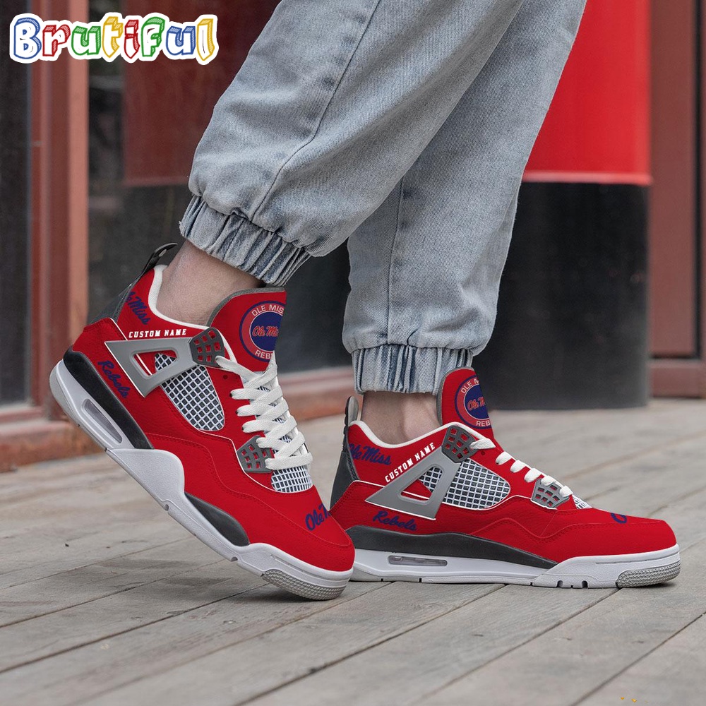 NCAA Ole Miss Rebels Sport Team Air Jordan 4 Shoes Personalized AJ4 Sneaker 2