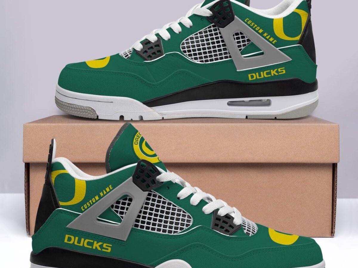 NCAA Oregon Ducks Sport Team Air Jordan 4 Shoes  display picture 1
