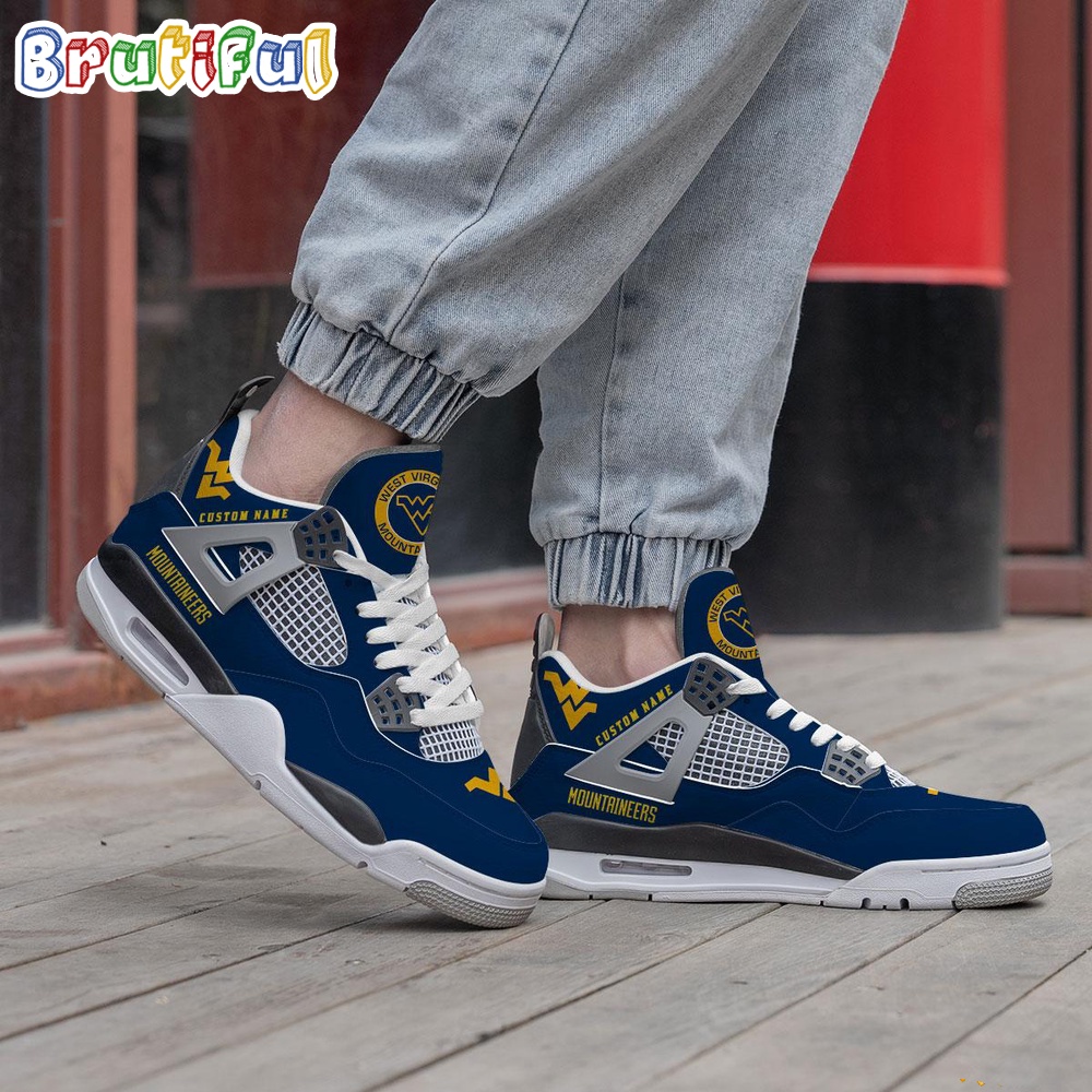 NCAA West Virginia Mountaineers Sport Team Air Jordan 4 Shoes Personalized AJ4 Sneaker 2