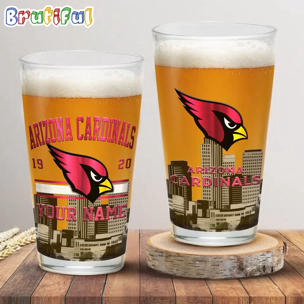 NFL Arizona Cardinals Beer Glass Cup 16oz Custom Football Glass Cup 1