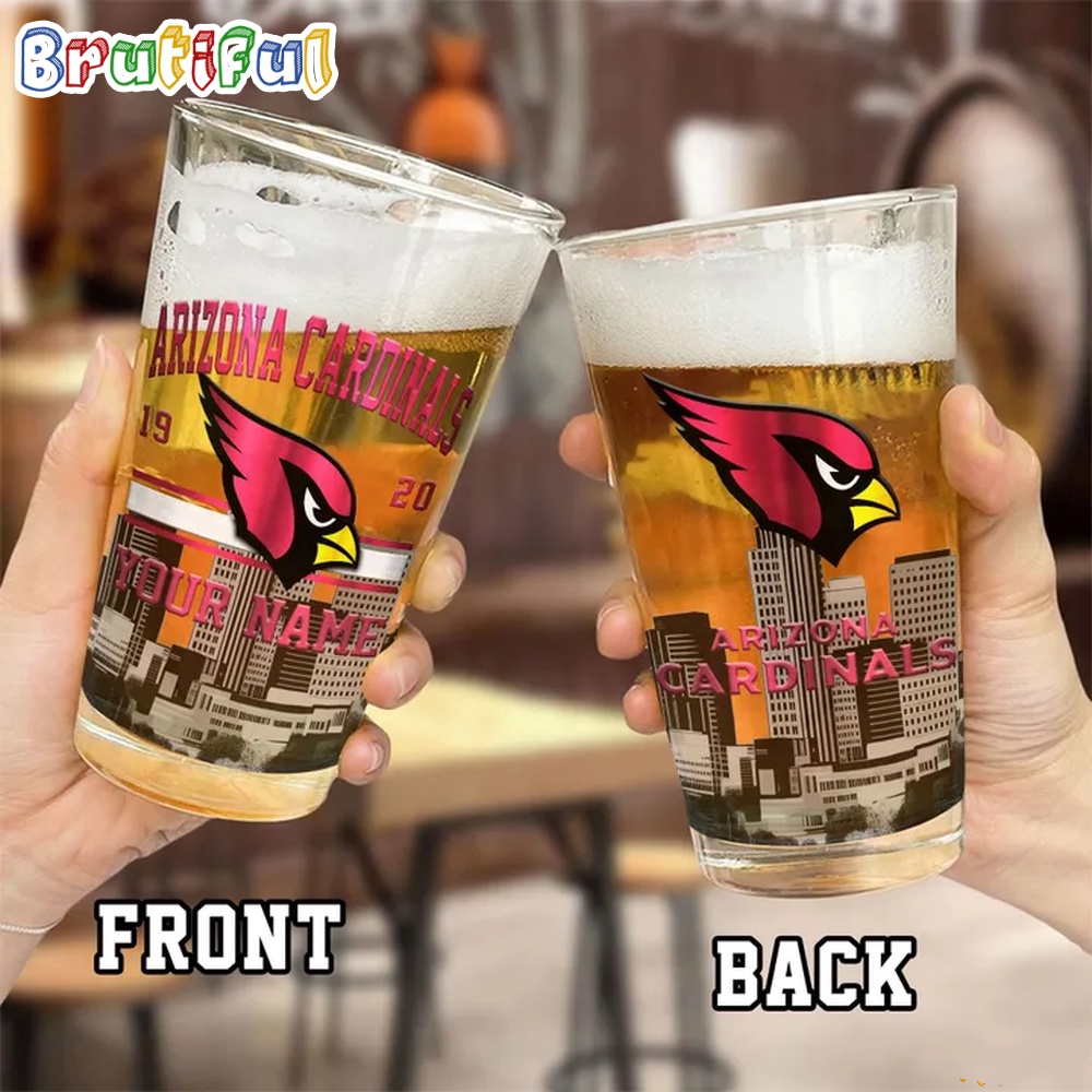 NFL Arizona Cardinals Beer Glass Cup 16oz Custom Football Glass Cup 2