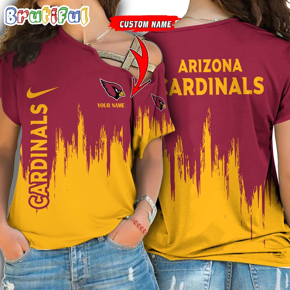NFL Arizona Cardinals Football Team Logo Design One Shoulder Shirt 1