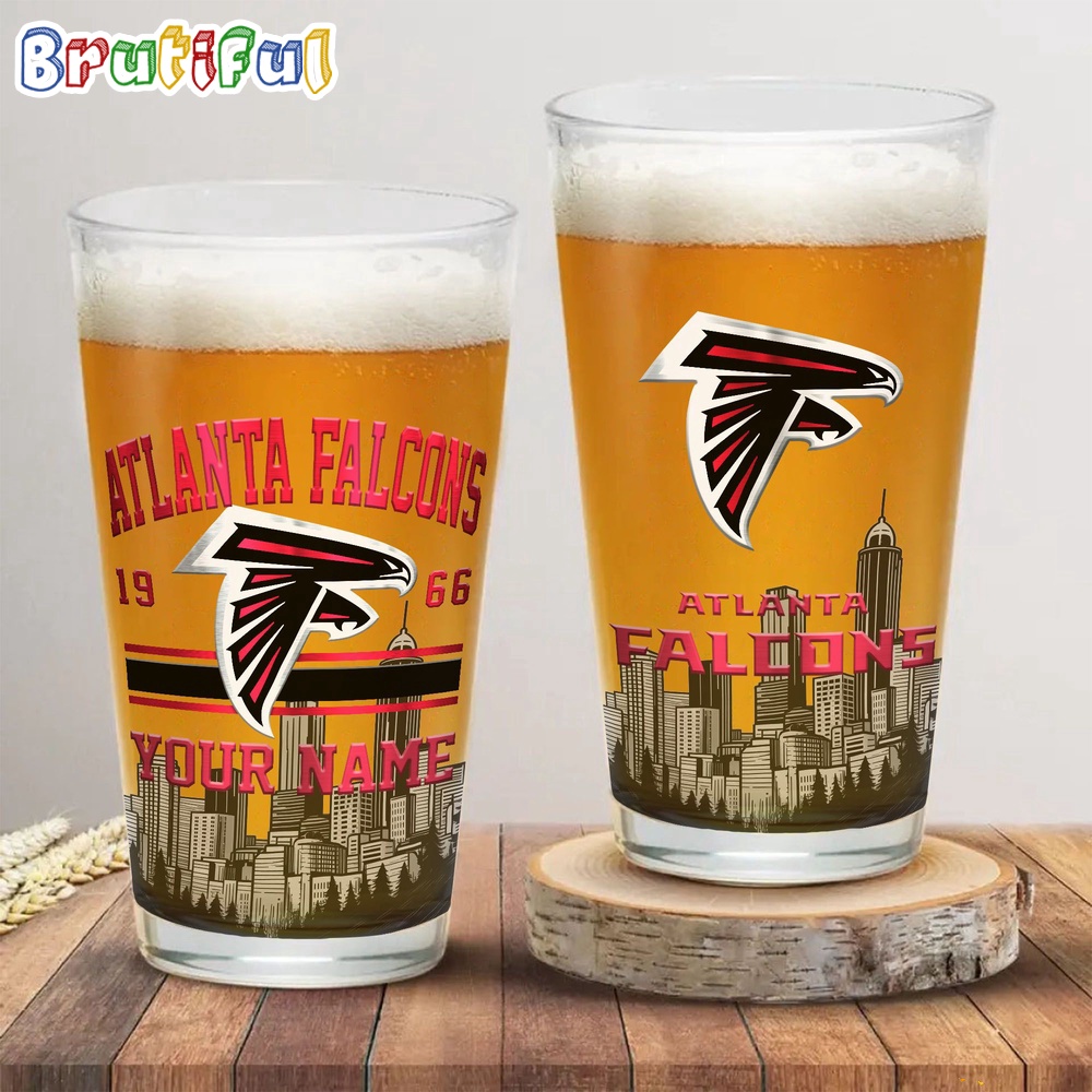 NFL Atlanta Falcons Beer Glass Cup 16oz Custom Football Glass Cup 1