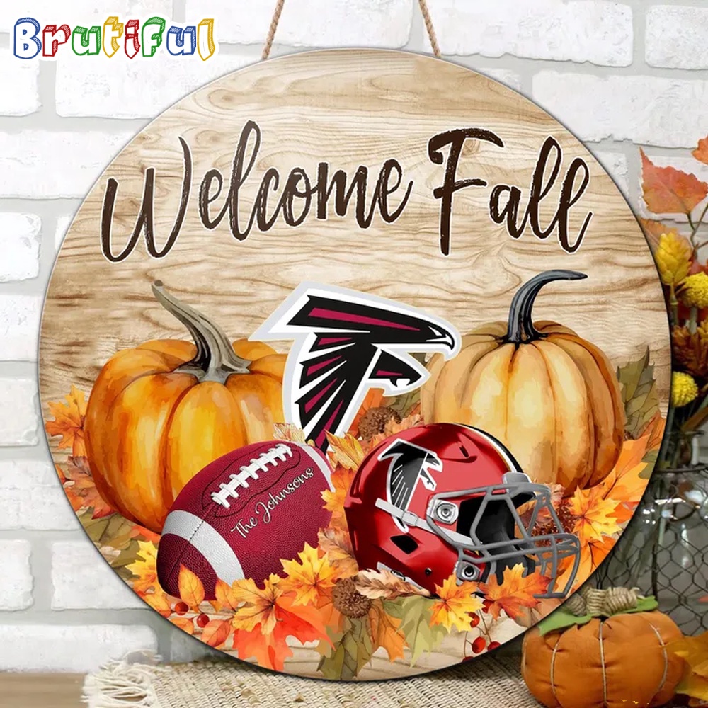 NFL Atlanta Falcons Pumpkin Custom Wooden Sign Sport Football Home Decorations 2
