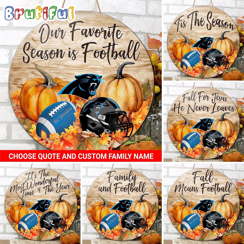 NFL Carolina Panthers Pumpkin Custom Wooden Sign Sport Football Home Decorations 1