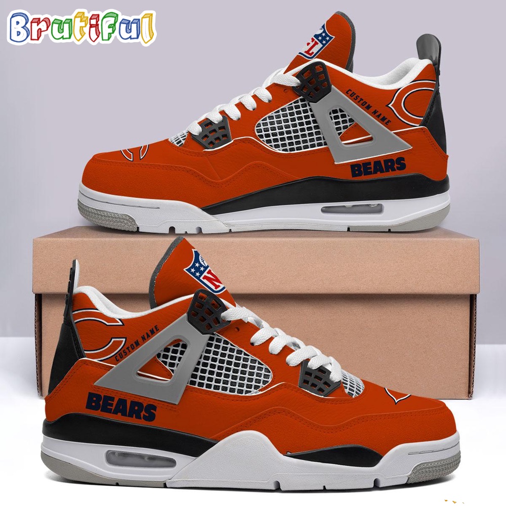 NFL Chicago Bears Football Team Air Jordan 4 Shoes Sneaker 1