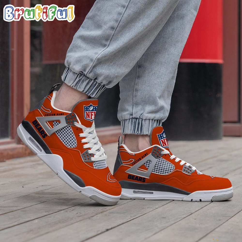 NFL Chicago Bears Football Team Air Jordan 4 Shoes Sneaker 2