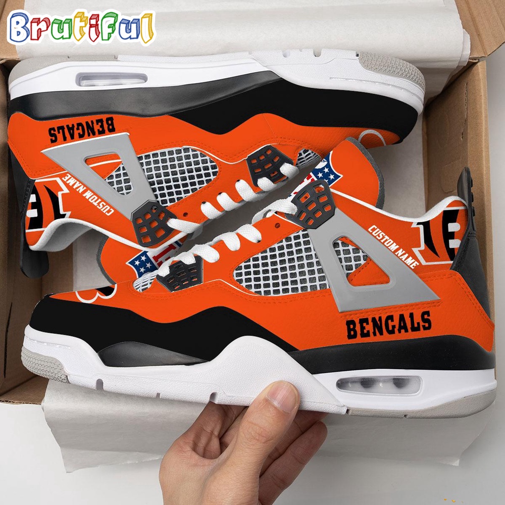 NFL Cincinnati Bengals Football Team Air Jordan 4 Shoes Personalized AJ4 Sneaker 1