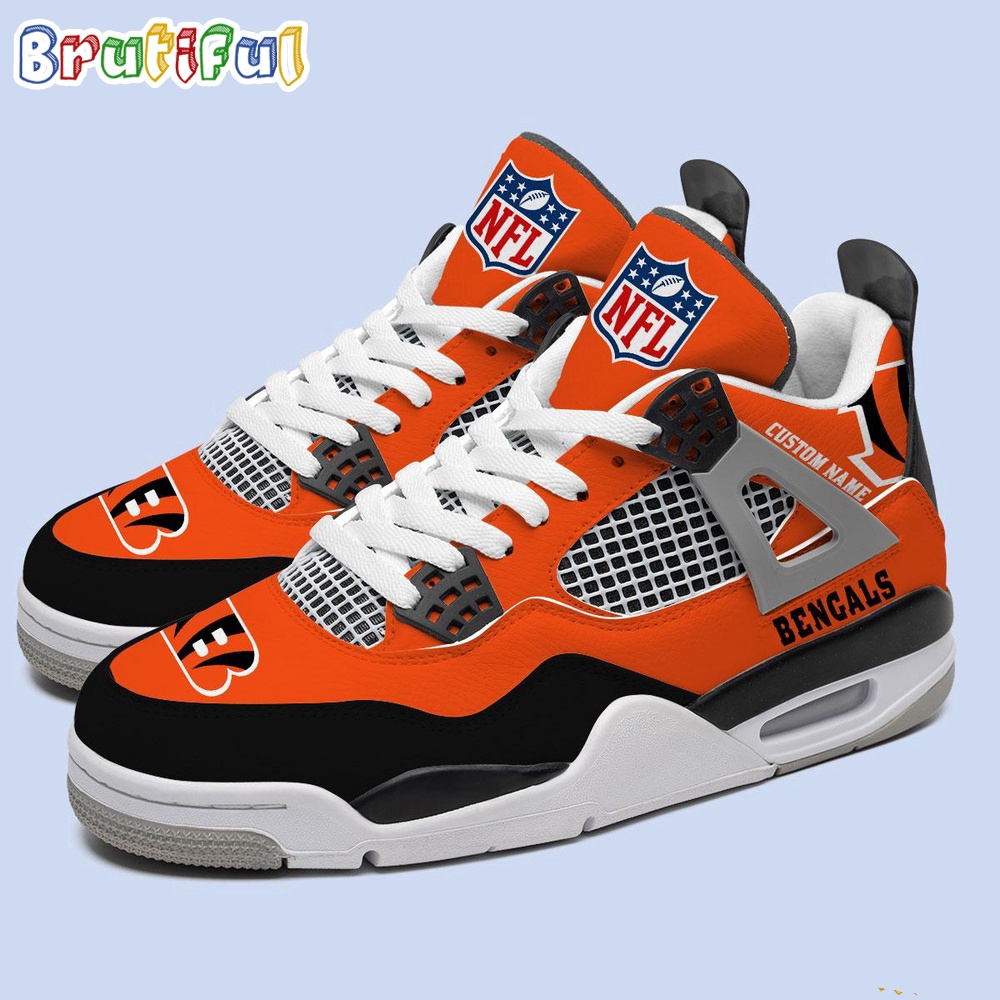 NFL Cincinnati Bengals Football Team Air Jordan 4 Shoes Personalized AJ4 Sneaker 2