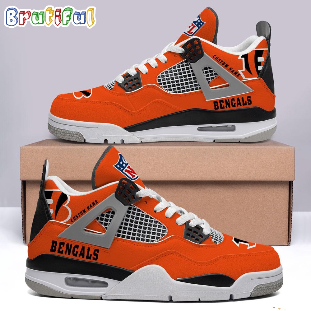 NFL Cincinnati Bengals Football Team Air Jordan 4 Shoes Sneaker 1