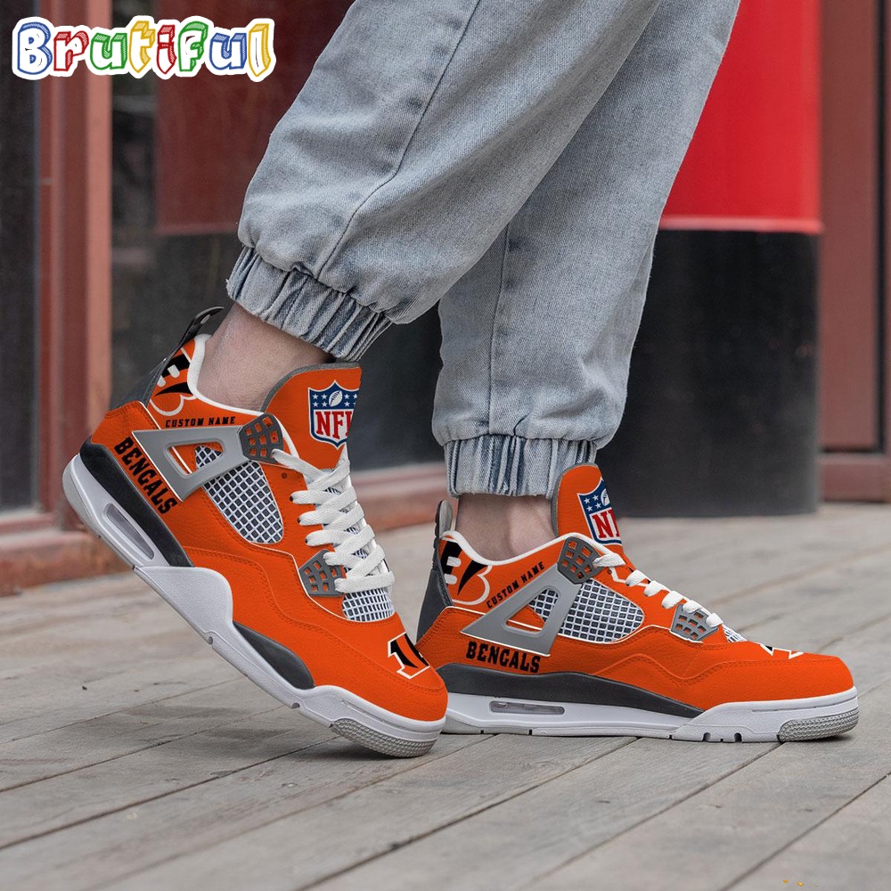 NFL Cincinnati Bengals Football Team Air Jordan 4 Shoes Sneaker 2