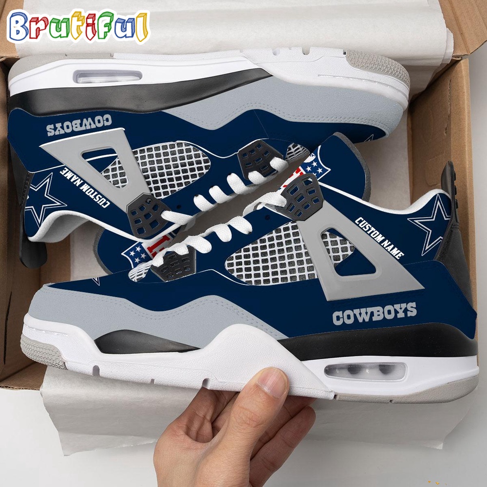 NFL Dallas Cowboys Football Team Air Jordan 4 Shoes Personalized AJ4 Sneaker 1