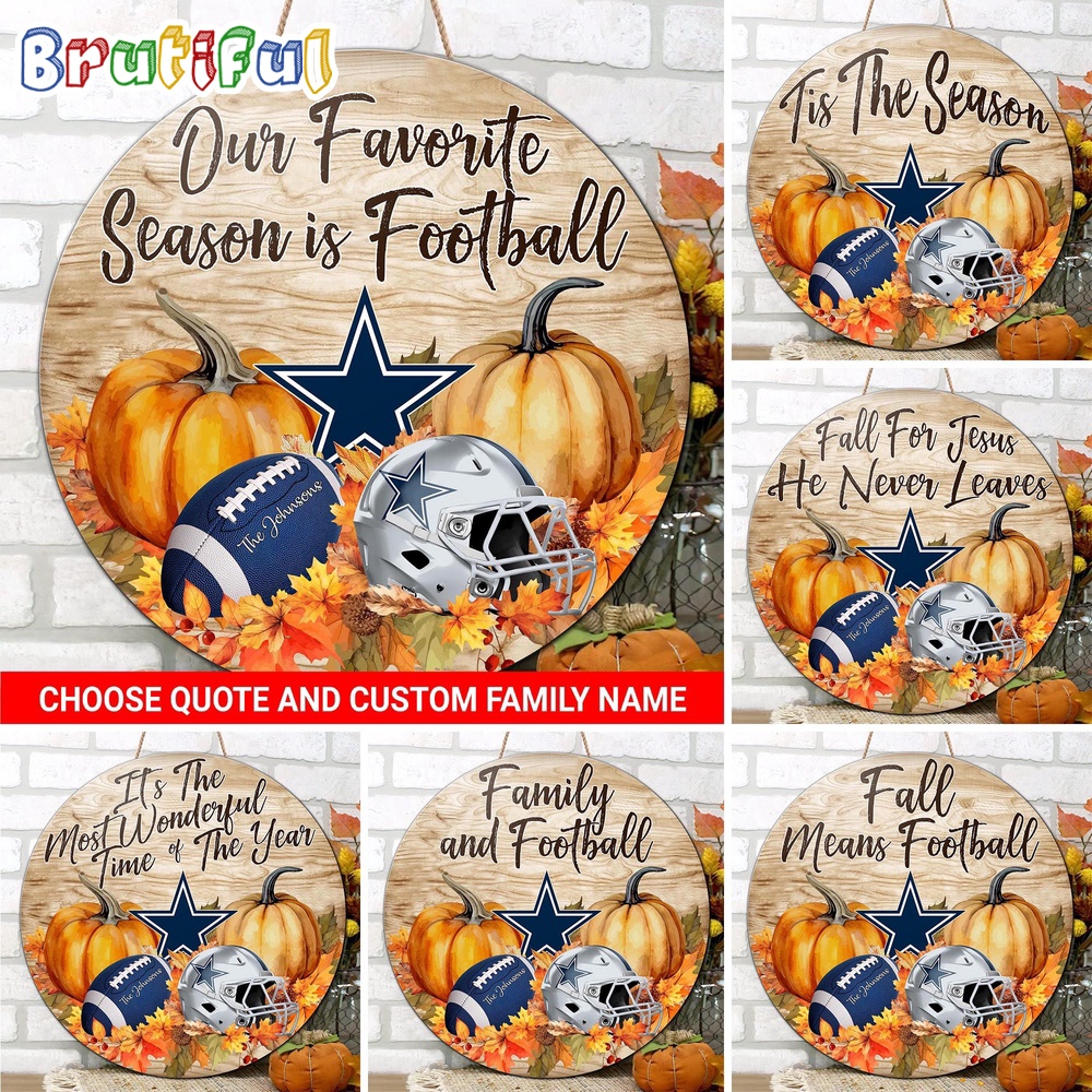 NFL Dallas Cowboys Pumpkin Custom Wooden Sign Sport Football Home Decorations 1